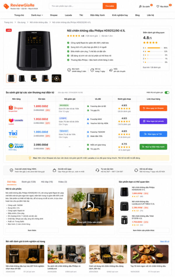 Theme Affiliate Hãy chọn giá đúng